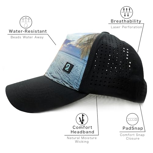 Puddles 2 Oceans Beach Ponytail Hat for Kids, Kids Trucker Hat, Youth Baseball Cap 4-10 Years Old4