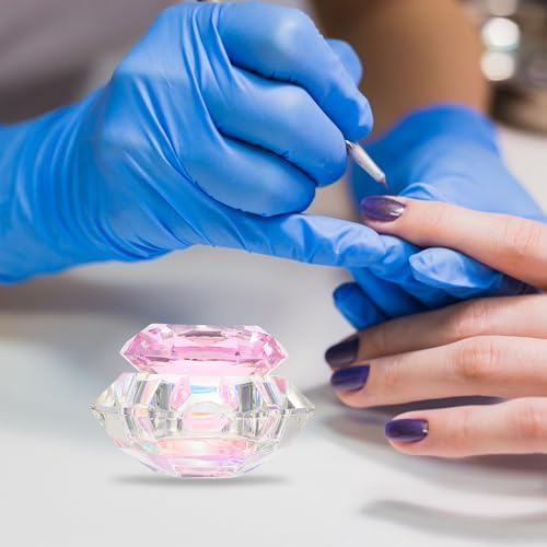 Cuenco de cristal para manicura Lotus con tapa hexagonal miniatura 4