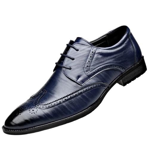 Men's Comfortable Fashion Dress Shoes Walking Formal Work Pointed Toe Summer Lace Up Non-Slip Softsole Oxford Shoes