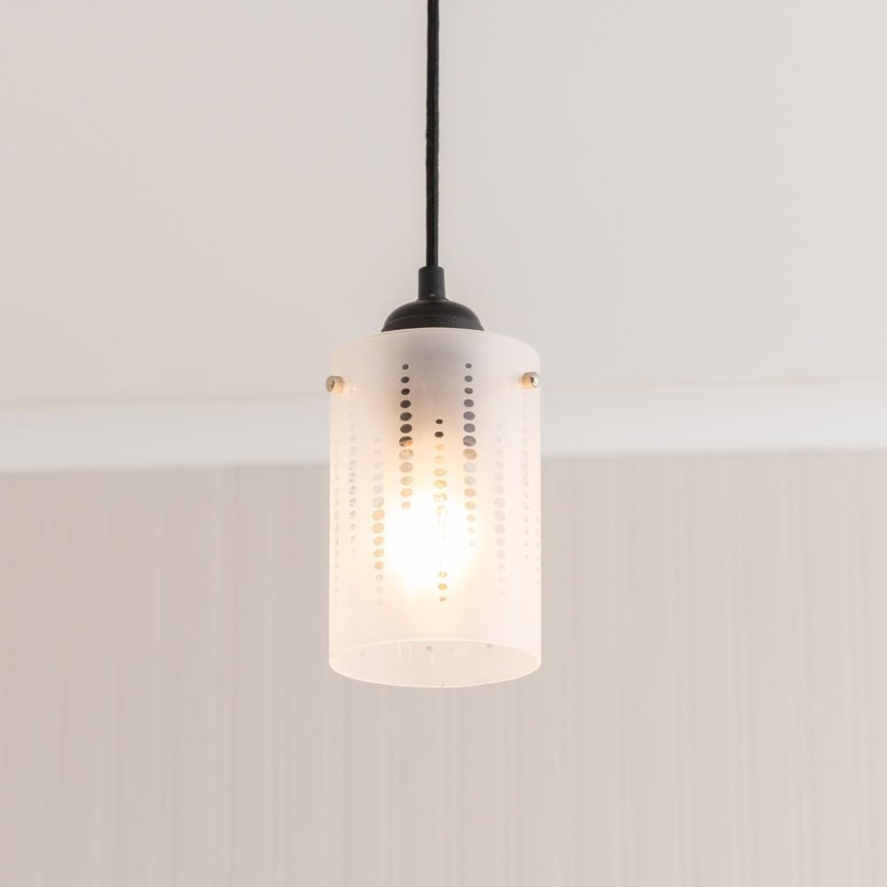 ValueLights | Easy Fit Spotted Frosted Glass Ceiling Pendant Light Shade Bedroom Hallway Lampshade | Ceiling Lights, Home Décor & Improvement Essential | Included LED Bulb | 100mm Shade Width