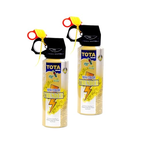 Holi Gulal Spray Mini Thunder Pack of 4 – 150 ml Each – Natural H...