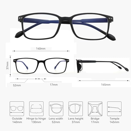 Image of BLUEMOKY Reading Glasses for Women Men, Blue Light Blocking Glasses 2 Pack, Computer Readers, Spring Hinge
