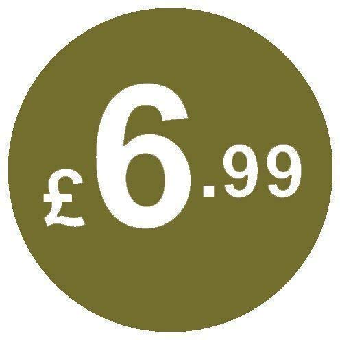 from 99p to £10 - Pack of 200 Gold 20mm Price Stickers/Sticky Labels - 40 Different Prices to Choose from (Gold £6.99)
