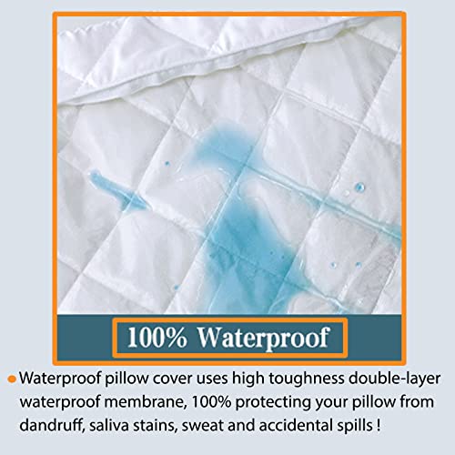 SM Decor 4 Pack Quilted Waterproof Pillow Protectors, White Bed Pillows Cover Quilted Pillowcase - Image 2