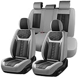FLORICH Seat Covers, Atomutive Car Seat Covers Full Sets, Waterproof Seat Cover for Cars, Luxury Leather Universal Seat Cover Accessories Fit for Most Cars SUV Truck Sedans(Grey)