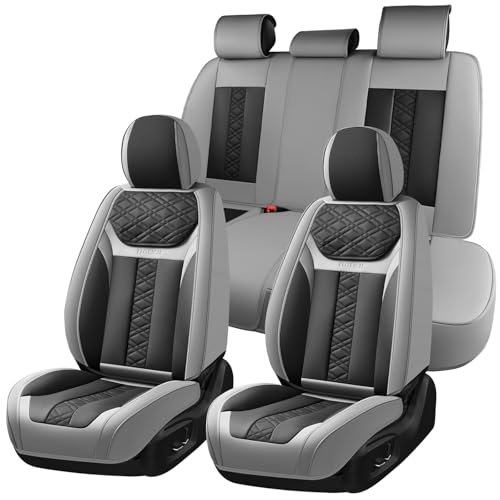 Image of FLORICH Seat Covers, Atomutive Car Seat Covers Full Sets, Waterproof Seat Cover for Cars, Luxury Leather Universal Seat Cover Accessories Fit for Most Cars SUV Truck Sedans(Grey)