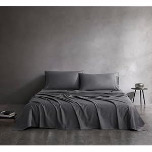 Linen Closet Smart Sleep 4-Piece Sheet Set with Graphene Carbon Technology, Queen, Charcoal Grey