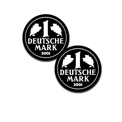 D Mark-tysk Mark Tyskland valuta värld klistermärke BRD 2 x 2,5 cm #A5163