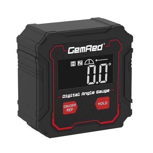 GemRed Digitaler Winkelmesser mit LCD-Display, Magnetfuß und Wasserdichtem Gehäuse, Neigungsmesser für Holzarbeiten und Bau（2 Tasten）