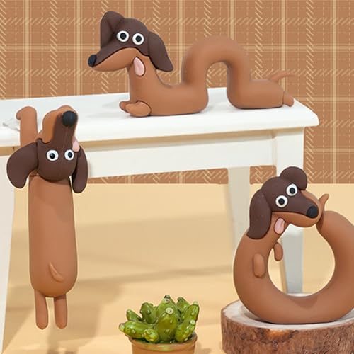Figurines de teckel mignonnes pour décorer votre écran d'ordinateur au bureau - 7