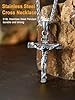 U7 Jesus Cross Necklace for Men Women, Stainless Steel INRI Crucifix Pendant, Silver Religious Necklaces, Mens Faith Jewelry Gift for Christian Believers #3