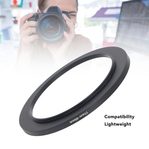 Filter Ring Adapter, Step Up Rings with CNC one Piece molding Technology, Stepping Lens Adapter Rings Fit for Installnation 77mm to 95mm, Lightweight, Easy Usage