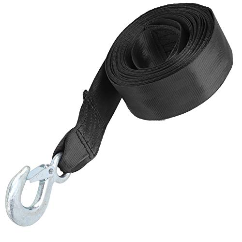 tomvorks High Strength Polyester Trailer Belt, Marine Winch Change Tape Heavy Hook Safety Belt with 6M Length Capstan Belt for, Marine Accessories