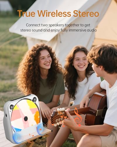 Image of Portable CD Player Bluetooth Rechargeable, Mini Desktop for Home with HiFi Speaker, Cute CD Player Remote Control, Supports CD /FM Radio /USB, Cream