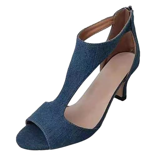 Sandales d'été pour femme avec talon en daim, chaussures à talons hauts ajourées et respirantes
