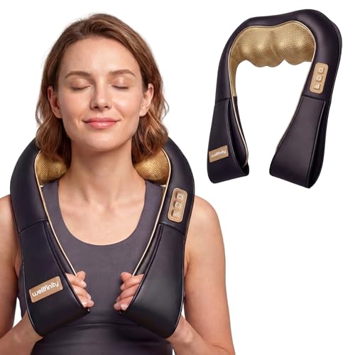 Masseur Dos et Cervicales Shiatsu - Appareil de Massage Électrique Cou et Nuque, Massage Profond pour Soulager les Douleurs et Tensions Musculaires, Usage Maison, Cadeau Femme Homme - Wellfinity