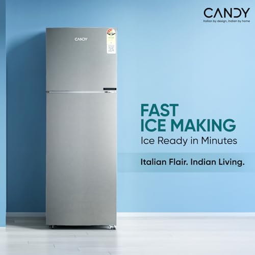 Image of Candy 240 L 2 Star Frost Free Double Door Refrigerator with Metal Finish, Auto frost, large Fruit & Vegetable Space (Moonsilver, CDD2652MS)