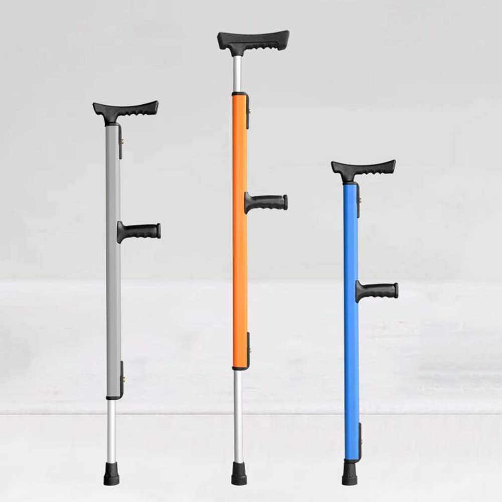 Stampelle a ascelle telescopiche per Adulti e stampelle all'avambraccio in Alluminio Regolabili con Impugnatura/Cuscinetti Morbidi in Punta a Slitta