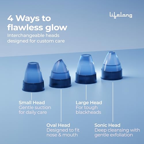 Image of Lifelong Blackhead Remover with Attachments, Acne Pore Cleaner, Vacuum Blackhead Remover Kit,Skin Cleaner, Pimple Removal Tool, Acne Removal Tool (LLPCW207, White)