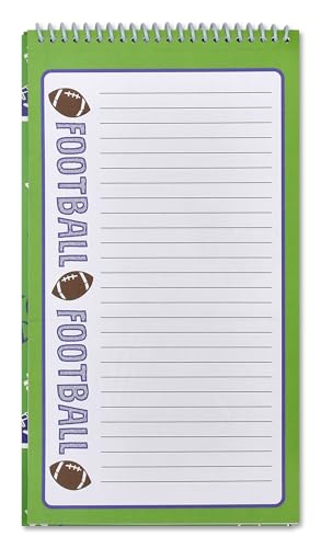 Image of iscream + Corey Paige Designs Fold and Send Boys Stationery Set - Football | 40 Pack, Fun Print, Spiral Bound, Large 10.5 inch x 5.75 inch Cards, Coordinating Sticker Sheets, Fold and Send, Summer Camp Ready