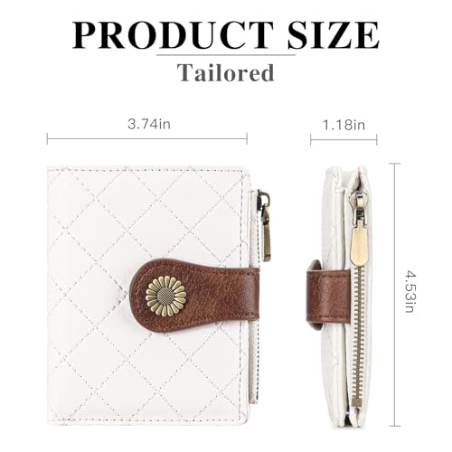 FALAN MULE Small Wallet for Women Bifold RFID Blocking Leather Card Holder with Zipper Coin Pocket3