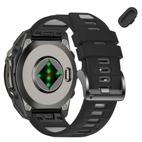VELEYOK 26mm Watchbands Compatible With Garmin Fenix 8 Pro/Quatix 8 51mm/Fenix 7X Pro/7X/6X Pro/6X/5X Plus/5X/3 HR,Silicone Quick-Fit Strap for tactix 8 51mm/7 pro/Enduro 3 2/Descent Mk3i-51mm/Mk2i
