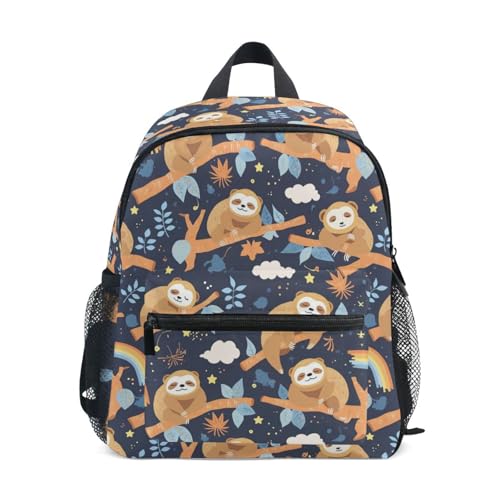 Sloth Tree Preschool Backpack Blue School Backpack Daycare Bookbag for Kids 3-8