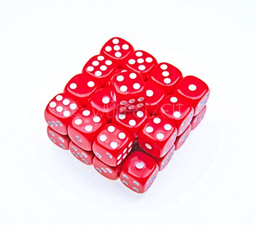 Würfelzeit 7605 - Würfel w6 12 mm, Combatt rot m/Weiss (32 Augenwürfel in Klarsichtbox) Cover