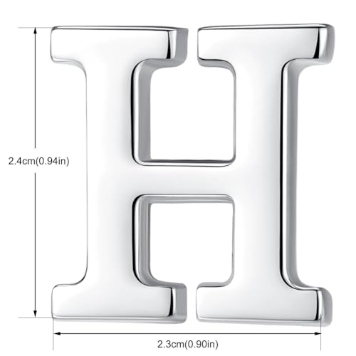 Image of HONEY BEAR Initial Alphabet Letter Lapel Pins Collar Badge Brooches for Mens /Womens Shirt Dress Decoration Silver