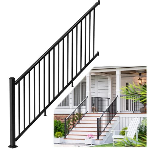 Kit balustrade aluminium noir Egadis escalier bois marches béton garde-corps 2,4m