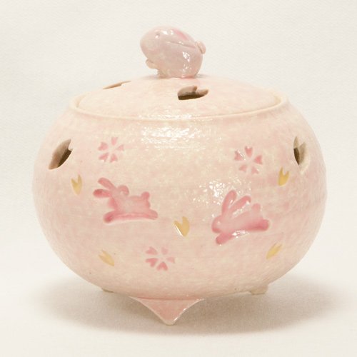 香炉  清水焼 桜 香枦 香炉 清水焼 桜 香枦 京焼 清水焼 淡彩桜香炉 香菊 : 松韻堂