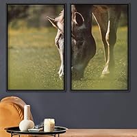 2 Piece Framed Canvas Wall Art Horse Canvas Prints Home Artwork Decoration for Living Room,Bedroom - 16