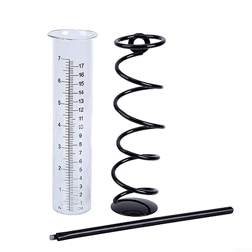 Spirale Regenmesser, Glas Spirale Regenmesser mit Pfahl Spirale, Regen Wasserzähler Messen Schwebelehre Regenmesser für Garten Hof Rasen Landschaft – Bild 3