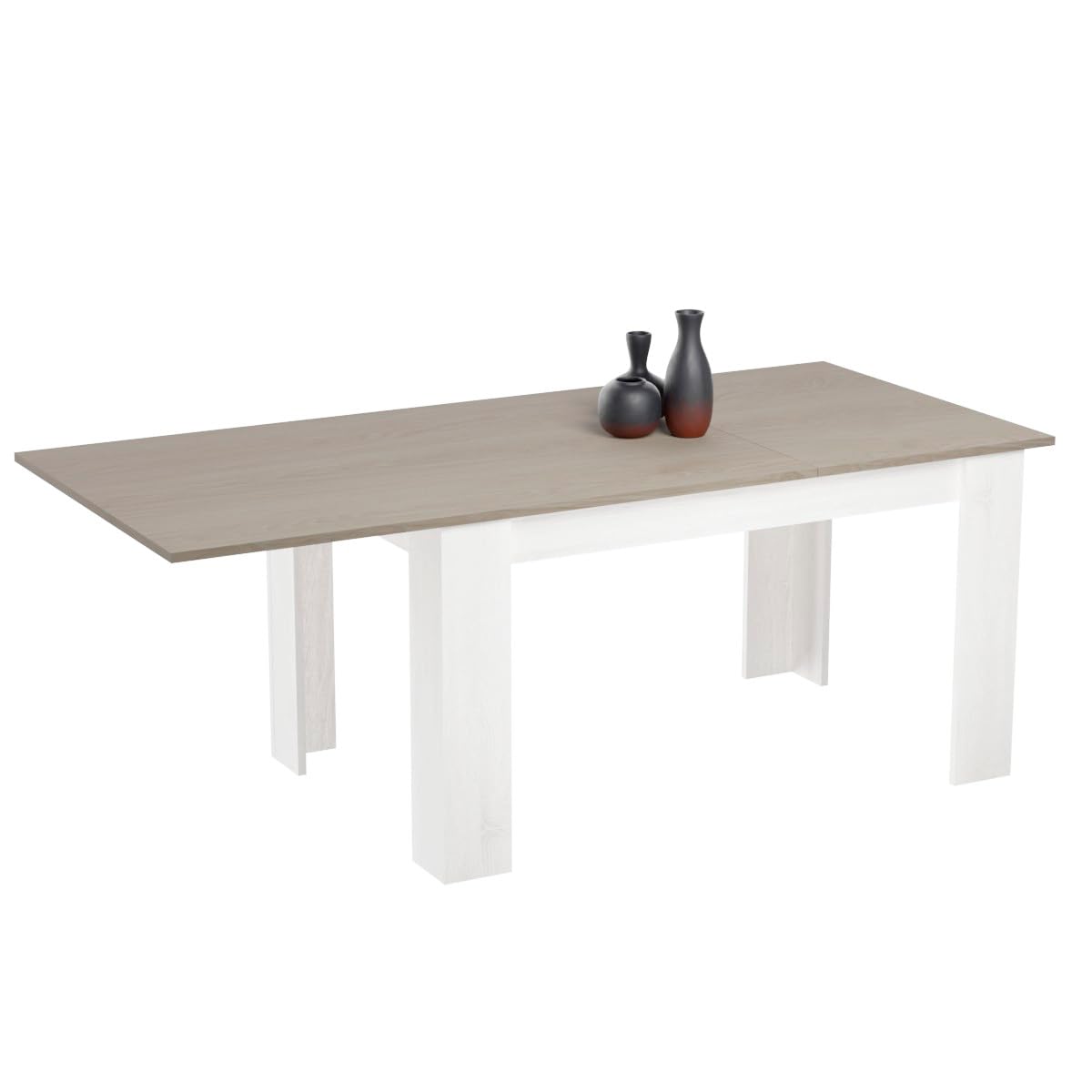 amuéblate online - Mesa de Comedor Extensible, Modelo Austin, Robusta y Funcional, Color Andersen Pino - Gris, Medidas: 138-198 cm (Largo) x 88 cm (Ancho) x 76 cm (Alto)