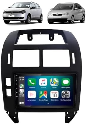 Kit Multimidia Polo 2002/2014 9 Pol Carplay AndroidAuto USB Bt FM...