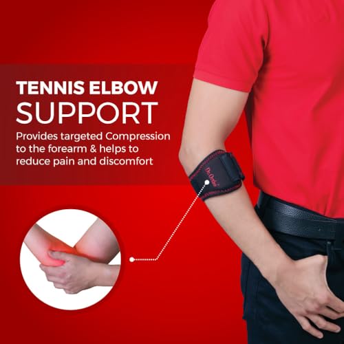 Image of Dr.Ortho Tennis Elbow Support for Gym, Support Band with Compression Pad and Elbow Strap Wrap for Sports - For Men & Women