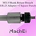 MachEl MT3 Shank Rotary Broach with ER-25 Adapter + 7 Square Punches Set - Precision Machining Kit