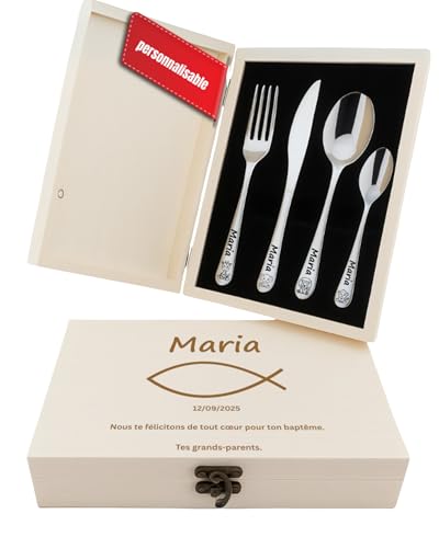 DEschenk - Couvert Enfant Personnalisé avec Gravure du Nom - Couvert Pat Patrouille pour Enfants - Set de Couvert Personnalisé Enfant Idéal pour Cadeaux Uniques (poisson)