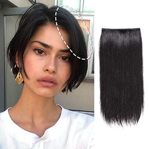 Image of Human Hair Clip in Side Cover up Patches Extension for Women and Girls (2 pieces) black