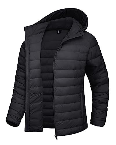 TACVASEN Women's Lightweight Puffer Jacket Quilted Padded Down Jacket with Hood Pockets Waterproof Warm Winter Coat - Image 5