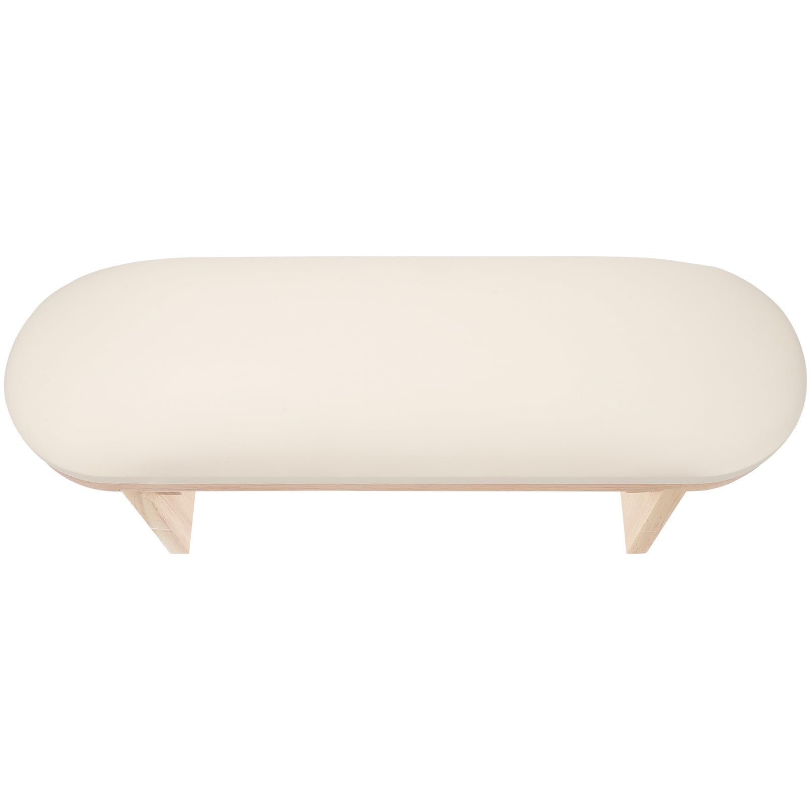 Reposamanos para Uñas en PU y Madera Beige, Almohada para Manicura con Fácil Limpieza, Ideal para Pintura de Uñas y Salón