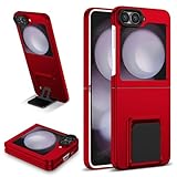 Funda protectora ultrafina y ligera para Samsung Galaxy Z Flip 6 5G, cuerpo completo, a prueba de golpes, funda protectora resistente con soporte ajustable para Galaxy Z Flip 6 Flip Cover (rojo)