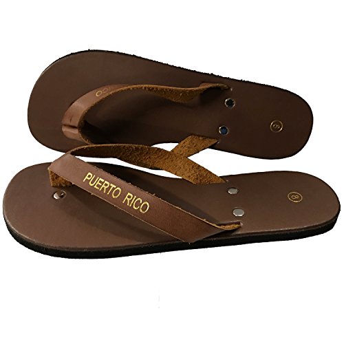 Puerto Rico Sandals Brown (fabric-and-leather, 8)