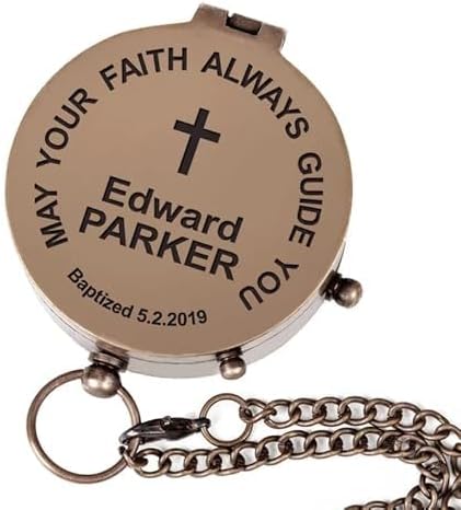 Personalized Engraved Working Compass with Custom Keepsake, Gifts for Dad, Baptism Gift, Birthday Gift, to My Son Gift, Graduation Gifts