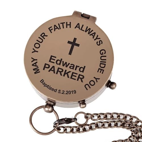 Brújula de trabajo personalizada grabada con recuerdo a medida, regalos para papá, regalo de bautizo, regalo de cumpleaños, para mi hijo, regalos de graduación miniatura 2