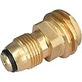 POL to QCC1 Propane Adapter, Tank Adapter Universal Fit Convert POL LP Service Valve to QCC1 / Type 1 Hose or Regulator 100 lb LP Tank Valve to Type-1, Old to New Connection Type, Solid Brass