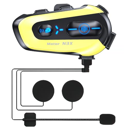 OBEST Interfono Moto Bluetooth 5.4, Auricolari Bluetooth Moto, 300m il Doppio Citofono Simplex, Sostiene la Condivisione Della Musica e la Cancellazione del Rumore di Chiamata (ENC), IP56/1000mAh
