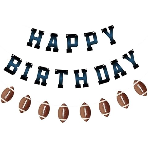 Adecortalk Football Happy Birthday Banner Football Birthday Party Decorations for Boys Football Party Supplies Sports Theme Party Decorations Football Birthday Sign Cover