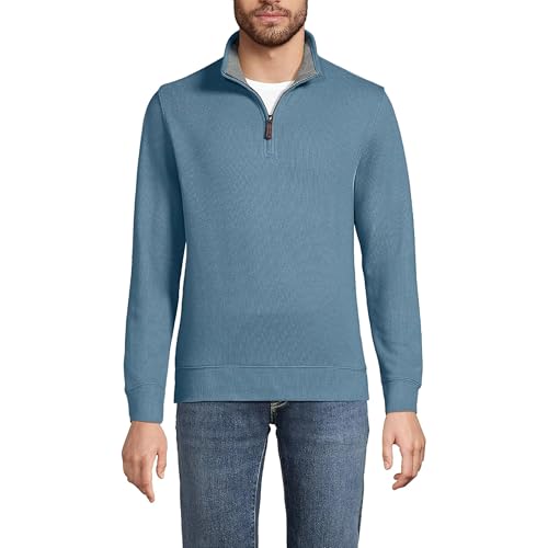 Lands' End Bedford Rib Quarter Zip Pullover Sweater