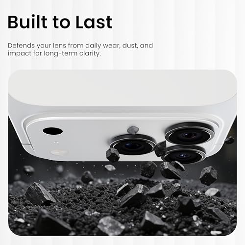 Image of CASEGEAR Clear Pro Camera Lens Protector Compatible With iPhone 17 Pro Max | HD Clarity | Scratch Resistant | Complete Coverage | Easy Installation | Black